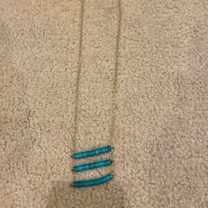 Whitley V gold and turquoise beaded necklace
